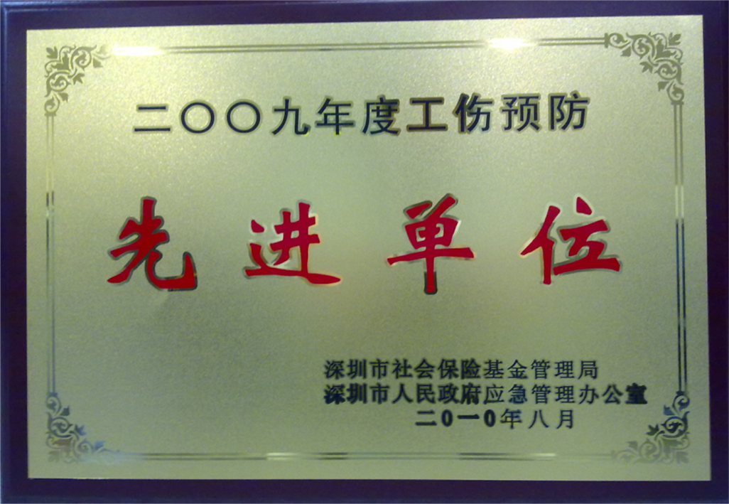 09年度工伤预防先进单位
