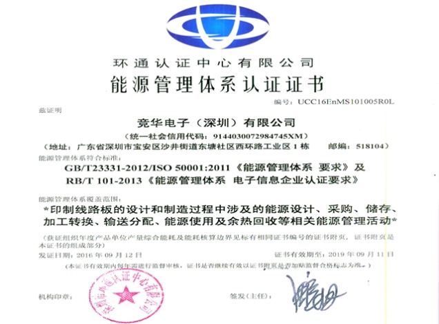 能源管理体系认证证书